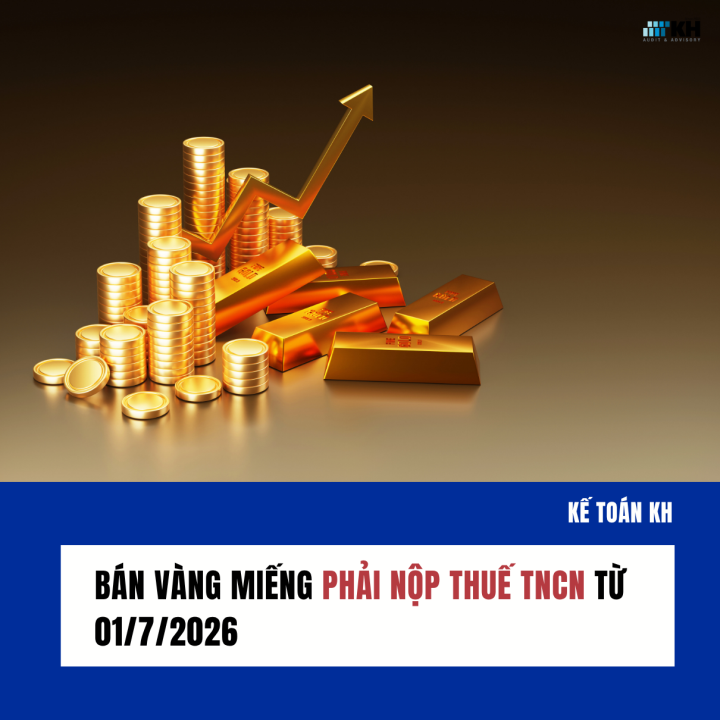 Từ 01/7/2026, Chuyển Nhượng Vàng Miếng Phải Nộp Thuế TNCN 