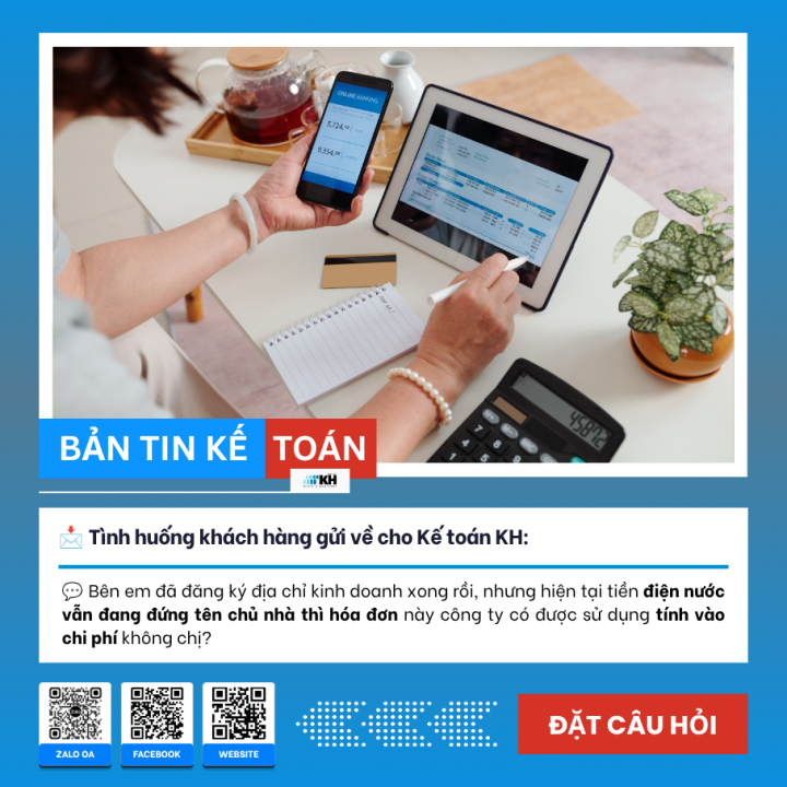 Hóa Đơn Điện Nước Mang Tên Chủ Nhà: Có Được Tính Vào Chi Phí Hợp Lệ?